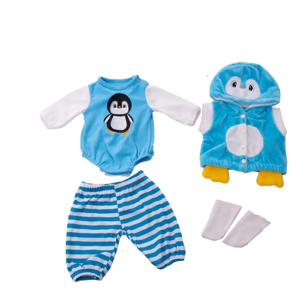 Tenue Bébé Reborn Pingouin Rayures