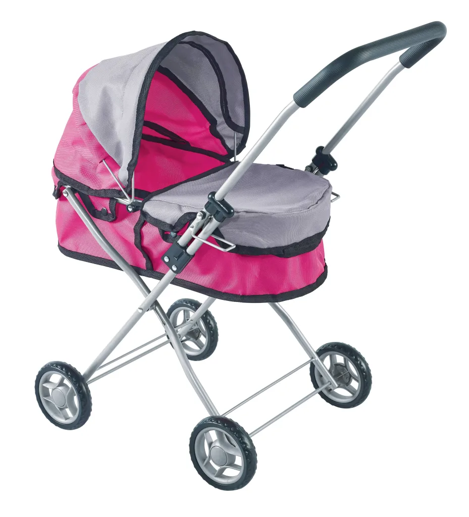 poussette Bébé Reborn Rose et Gris