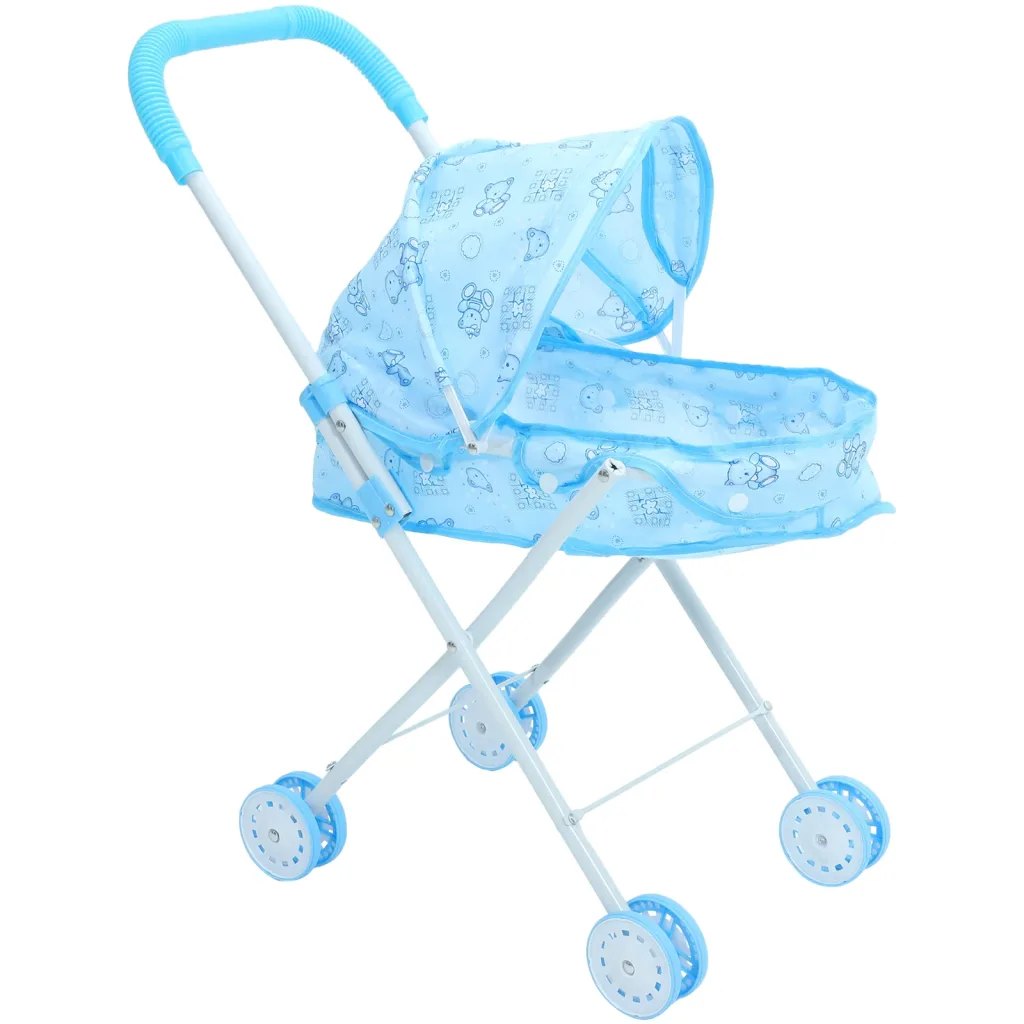 Poussette Bébé Reborn Oursons Bleus